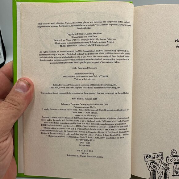 Totally Funniest: A Middle School Story By James Patterson 2015 Hardcover 1st Ed - Picture 3 of 3